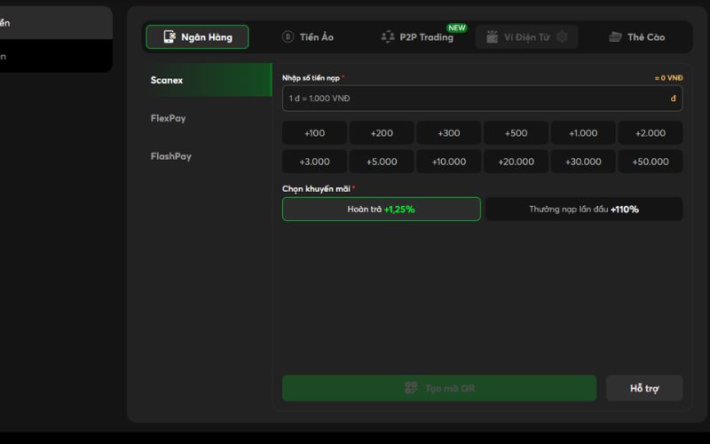 nạp rút tiện lợi